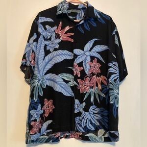 Cubavera SZ L Hawaiian style, Black and Blue Shirt